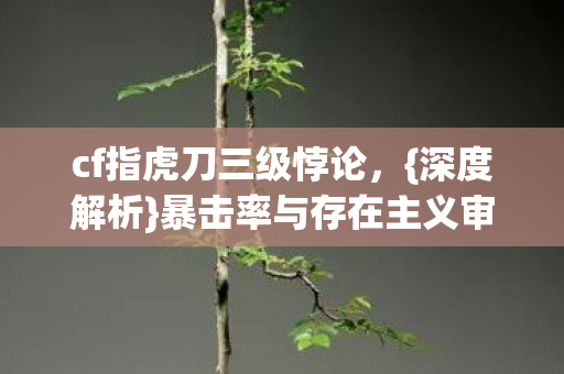 暴击率与存在主义审判图片