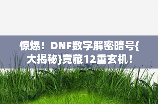DNF数字解密暗号图片