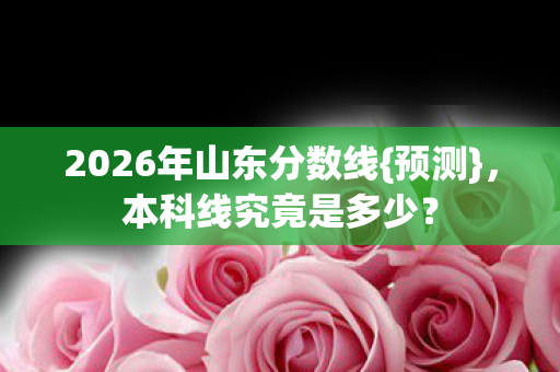2026年山东分数线{预测}，本科线究竟是多少？