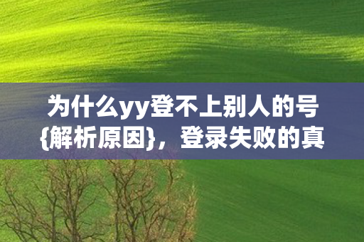 为什么yy登不上别人的号图片