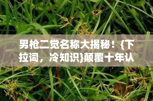 男枪二觉名称大揭秘!{下拉词,冷知识}颠覆十年认知 男枪二觉名称大揭秘!{下拉词,冷知识}颠覆十年认知