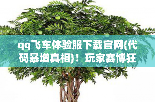 qq飞车体验服下载官网{代码暴增真相}!玩家赛博狂欢 qq飞车体验服下载官网{代码暴增真相}!玩家赛博狂欢