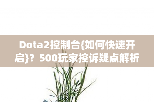Dota2控制台{如何快速开启}？500玩家控诉疑点解析
