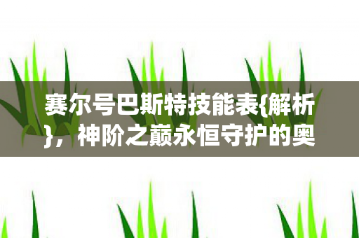 神阶之巅永恒守护的奥秘图片