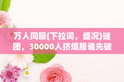 万人同服{下拉词,盛况}谜团,30000人挤爆服谁先破防? 万人同服{下拉词,盛况}谜团,30000人挤爆服谁先破防?