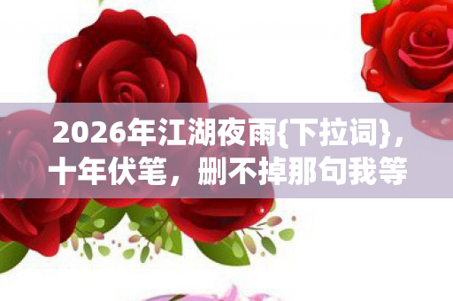 2026年江湖夜雨图片