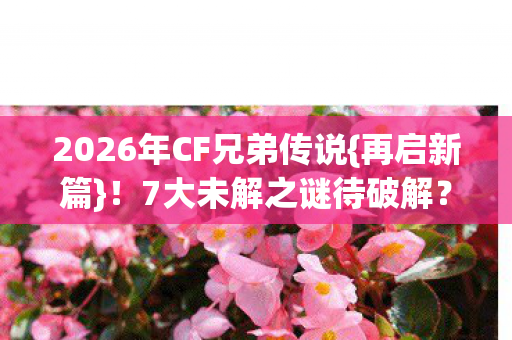 2026年CF兄弟传说图片