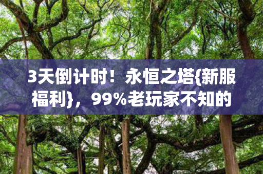 3天倒计时!永恒之塔{新服福利},99%老玩家不知的秘密 3天倒计时!永恒之塔{新服福利},99%老玩家不知的秘密