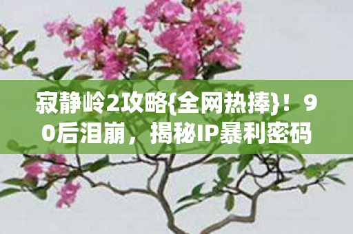 寂静岭2攻略{全网热捧}！90后泪崩，揭秘IP暴利密码