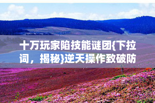 十万玩家陷技能谜团图片