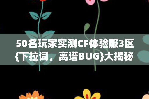 50名玩家实测CF体验服3区图片