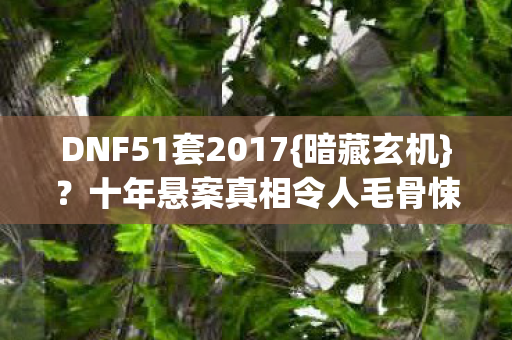 DNF51套2017{暗藏玄机}?十年悬案真相令人毛骨悚然! DNF51套2017{暗藏玄机}?十年悬案真相令人毛骨悚然!