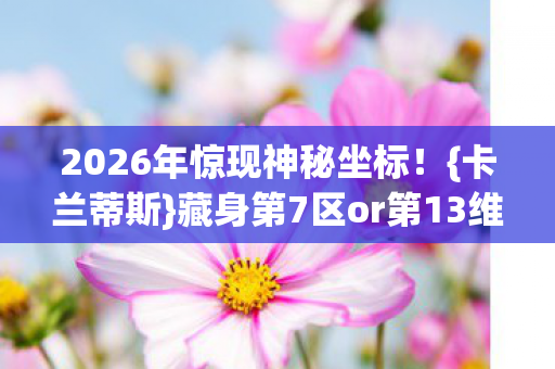 2026年惊现神秘坐标图片