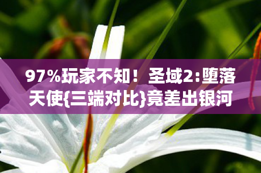 97%玩家不知!圣域2:堕落天使{三端对比}竟差出银河系? 97%玩家不知!圣域2:堕落天使{三端对比}竟差出银河系?
