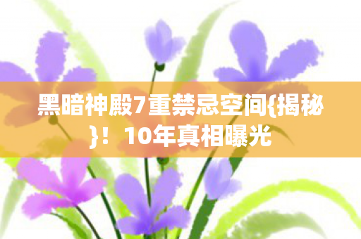 黑暗神殿7重禁忌空间图片
