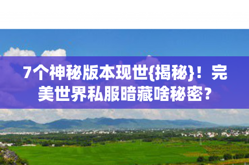 完美世界私服暗藏啥秘密图片