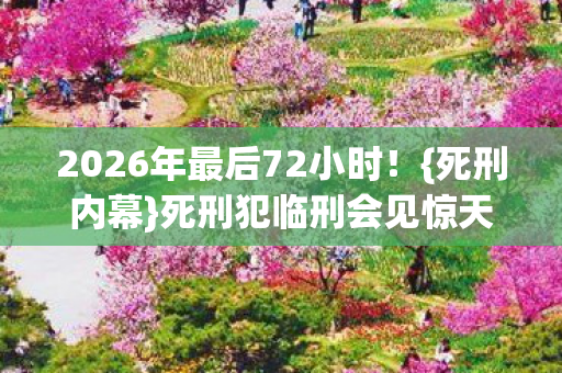 2026年最后72小时!{死刑内幕}死刑犯临刑会见惊天秘密 2026年最后72小时!{死刑内幕}死刑犯临刑会见惊天秘密