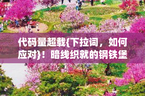 代码量超载{下拉词，如何应对}！暗线织就的钢铁堡垒生存秘籍