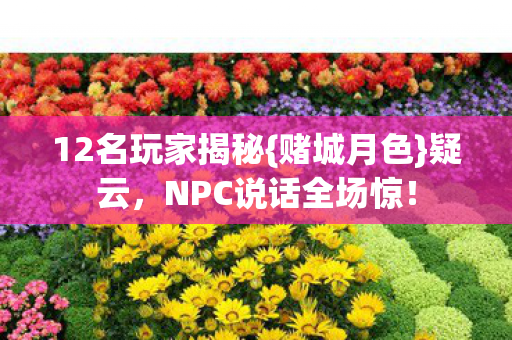 12名玩家揭秘{赌城月色}疑云,NPC说话全场惊! 12名玩家揭秘{赌城月色}疑云,NPC说话全场惊!