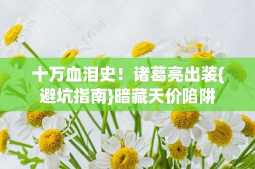 十万血泪史!诸葛亮出装{避坑指南}暗藏天价陷阱 十万血泪史!诸葛亮出装{避坑指南}暗藏天价陷阱
