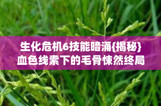生化危机6技能暗涌{揭秘}血色线索下的毛骨悚然终局 生化危机6技能暗涌{揭秘}血色线索下的毛骨悚然终局