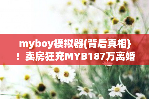 卖房狂充MYB187万离婚有隐情图片