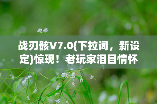 老玩家泪目情怀杀太猛图片