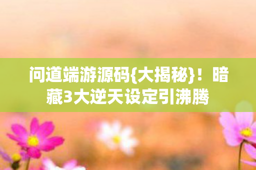 问道端游源码{大揭秘}！暗藏3大逆天设定引沸腾