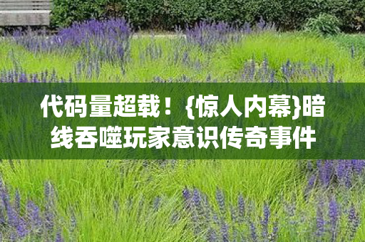 代码量超载！{惊人内幕}暗线吞噬玩家意识传奇事件