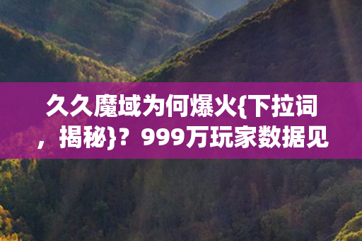 999万玩家数据见证其魅力图片