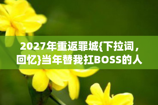 当年替我扛BOSS的人图片