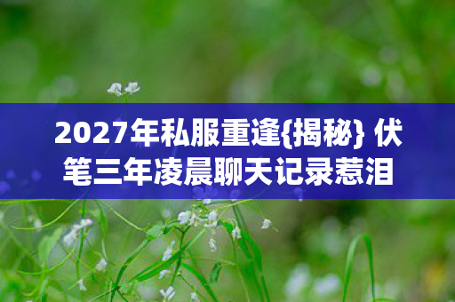 伏笔三年凌晨聊天记录惹泪图片