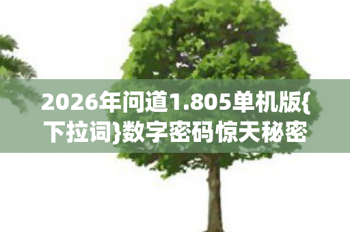 2026年问道1.805单机版{下拉词}数字密码惊天秘密揭秘