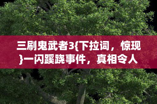 三刷鬼武者3{下拉词,惊现}一闪蹊跷事件,真相令人发凉! 三刷鬼武者3{下拉词,惊现}一闪蹊跷事件,真相令人发凉!
