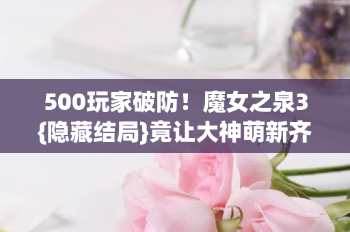 500玩家破防！魔女之泉3{隐藏结局}竟让大神萌新齐惊愕？