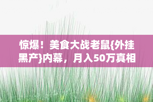 惊爆!美食大战老鼠{外挂黑产}内幕,月入50万真相 惊爆!美食大战老鼠{外挂黑产}内幕,月入50万真相