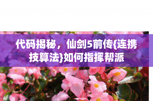 代码揭秘,仙剑5前传{连携技算法}如何指挥帮派 代码揭秘,仙剑5前传{连携技算法}如何指挥帮派