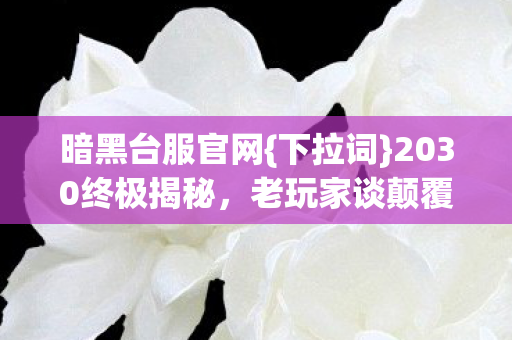 暗黑台服官网{下拉词}2030终极揭秘，老玩家谈颠覆玩法