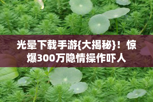 光晕下载手游{大揭秘}!惊爆300万隐情操作吓人 光晕下载手游{大揭秘}!惊爆300万隐情操作吓人