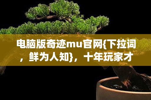 十年玩家才知的震撼设定图片