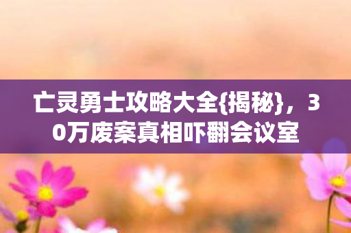 30万废案真相吓翻会议室图片
