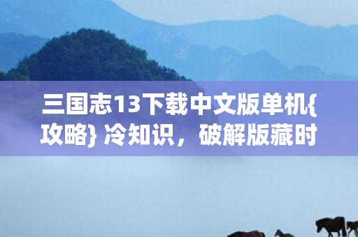 三国志13下载中文版单机图片