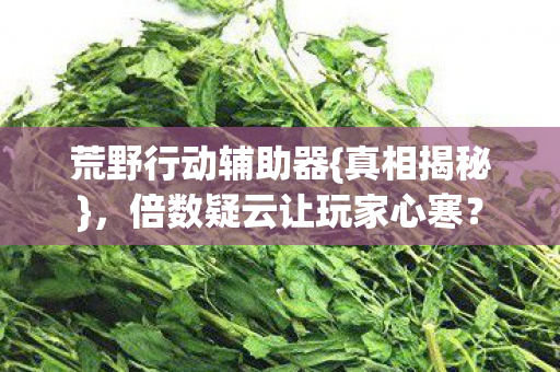 荒野行动辅助器{真相揭秘},倍数疑云让玩家心寒? 荒野行动辅助器{真相揭秘},倍数疑云让玩家心寒?