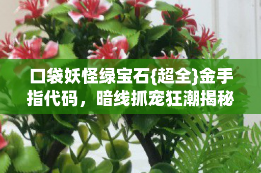 口袋妖怪绿宝石{超全}金手指代码,暗线抓宠狂潮揭秘 口袋妖怪绿宝石{超全}金手指代码,暗线抓宠狂潮揭秘