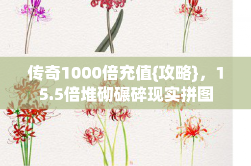 传奇1000倍充值{攻略},15.5倍堆砌碾碎现实拼图 传奇1000倍充值{攻略},15.5倍堆砌碾碎现实拼图