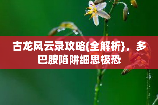 古龙风云录攻略{全解析}，多巴胺陷阱细思极恐