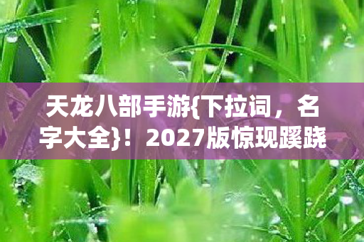 2027版惊现蹊跷江湖事图片