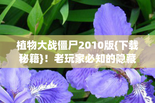 植物大战僵尸2010版{下载秘籍}!老玩家必知的隐藏关卡密码 植物大战僵尸2010版{下载秘籍}!老玩家必知的隐藏关卡密码