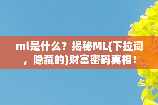 ml是什么?揭秘ML{下拉词,隐藏的}财富密码真相! ml是什么?揭秘ML{下拉词,隐藏的}财富密码真相!