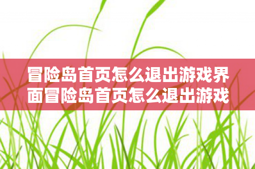 冒险岛首页怎么退出游戏界面冒险岛首页怎么退出游戏,冒险岛如何退出游戏界面 冒险岛首页怎么退出游戏界面冒险岛首页怎么退出游戏,冒险岛如何退出游戏界面